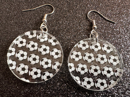 Soccer Earrings: Laser Cut Acrylic Soccer Balls, European Football, Sports Team, Sport Teams, Football, FIFA, Best Gifts for Her/Him/Them