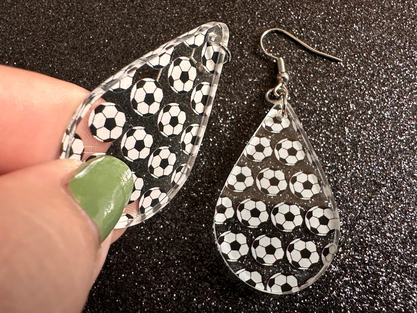 Soccer Earrings: Laser Cut Acrylic Soccer Balls, European Football, Sports Team, Sport Teams, Football, FIFA, Best Gifts for Her/Him/Them