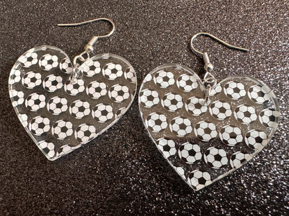 Soccer Earrings: Laser Cut Acrylic Soccer Balls, European Football, Sports Team, Sport Teams, Football, FIFA, Best Gifts for Her/Him/Them