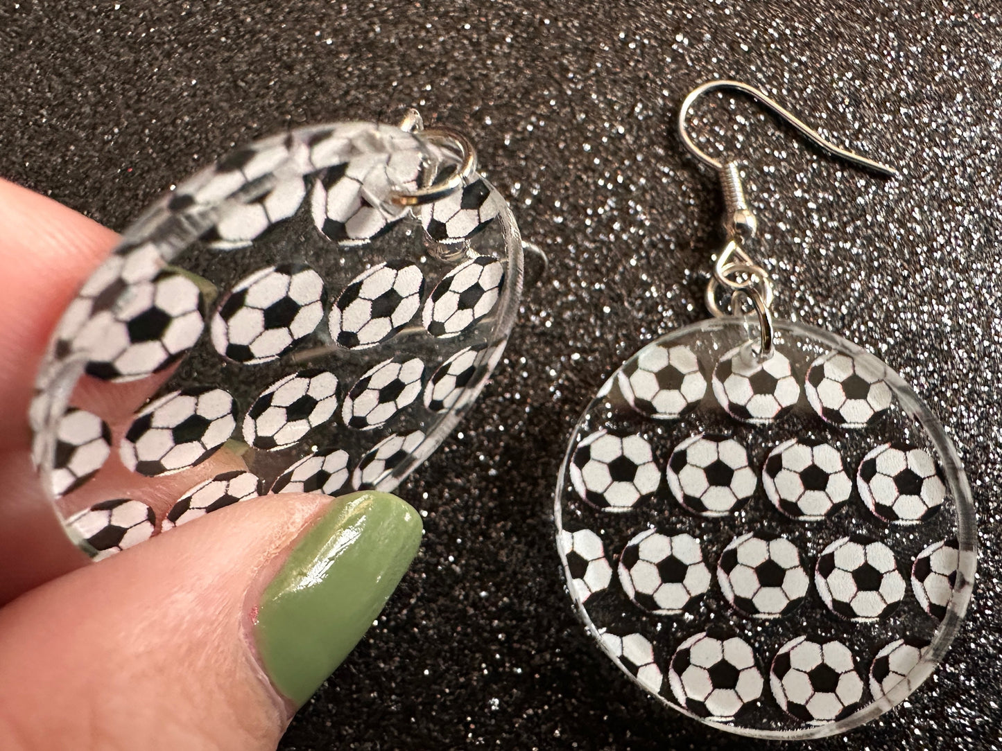 Soccer Earrings: Laser Cut Acrylic Soccer Balls, European Football, Sports Team, Sport Teams, Football, FIFA, Best Gifts for Her/Him/Them