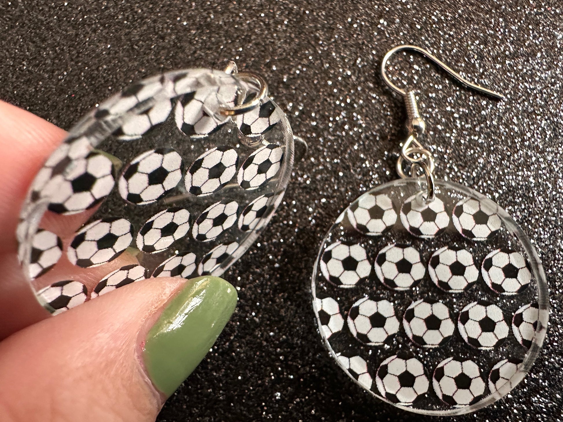 Soccer Earrings: Laser Cut Acrylic Soccer Balls, European Football, Sports Team, Sport Teams, Football, FIFA, Best Gifts for Her/Him/Them