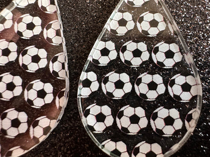 Soccer Earrings: Laser Cut Acrylic Soccer Balls, European Football, Sports Team, Sport Teams, Football, FIFA, Best Gifts for Her/Him/Them