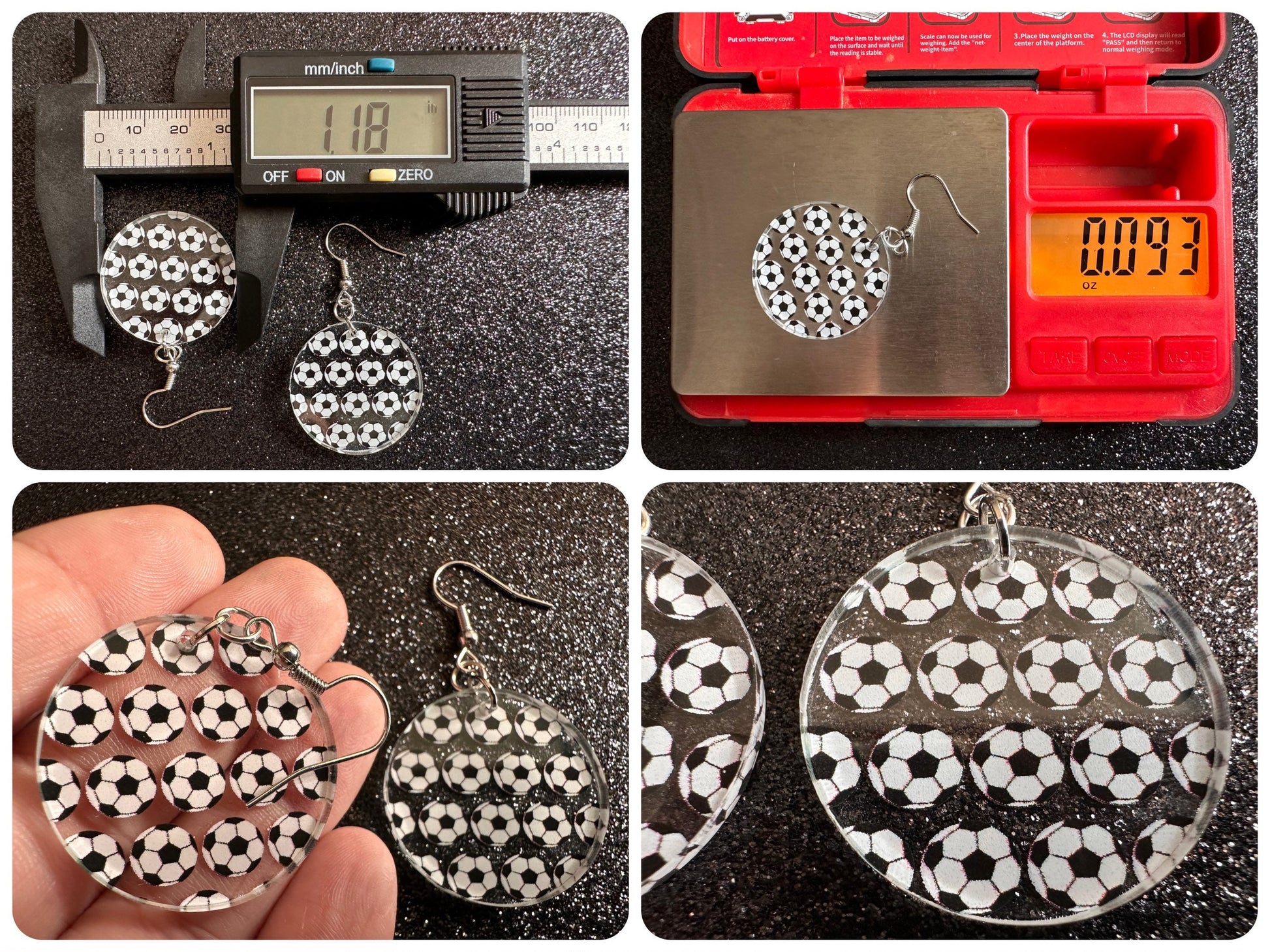 Soccer Earrings: Laser Cut Acrylic Soccer Balls, European Football, Sports Team, Sport Teams, Football, FIFA, Best Gifts for Her/Him/Them