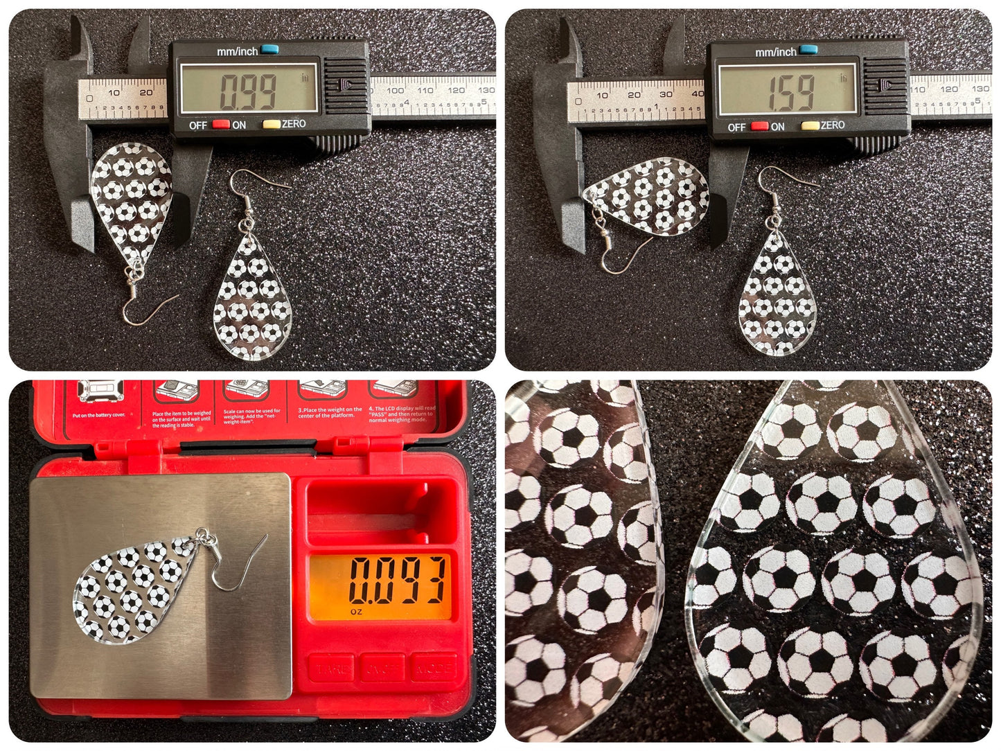 Soccer Earrings: Laser Cut Acrylic Soccer Balls, European Football, Sports Team, Sport Teams, Football, FIFA, Best Gifts for Her/Him/Them