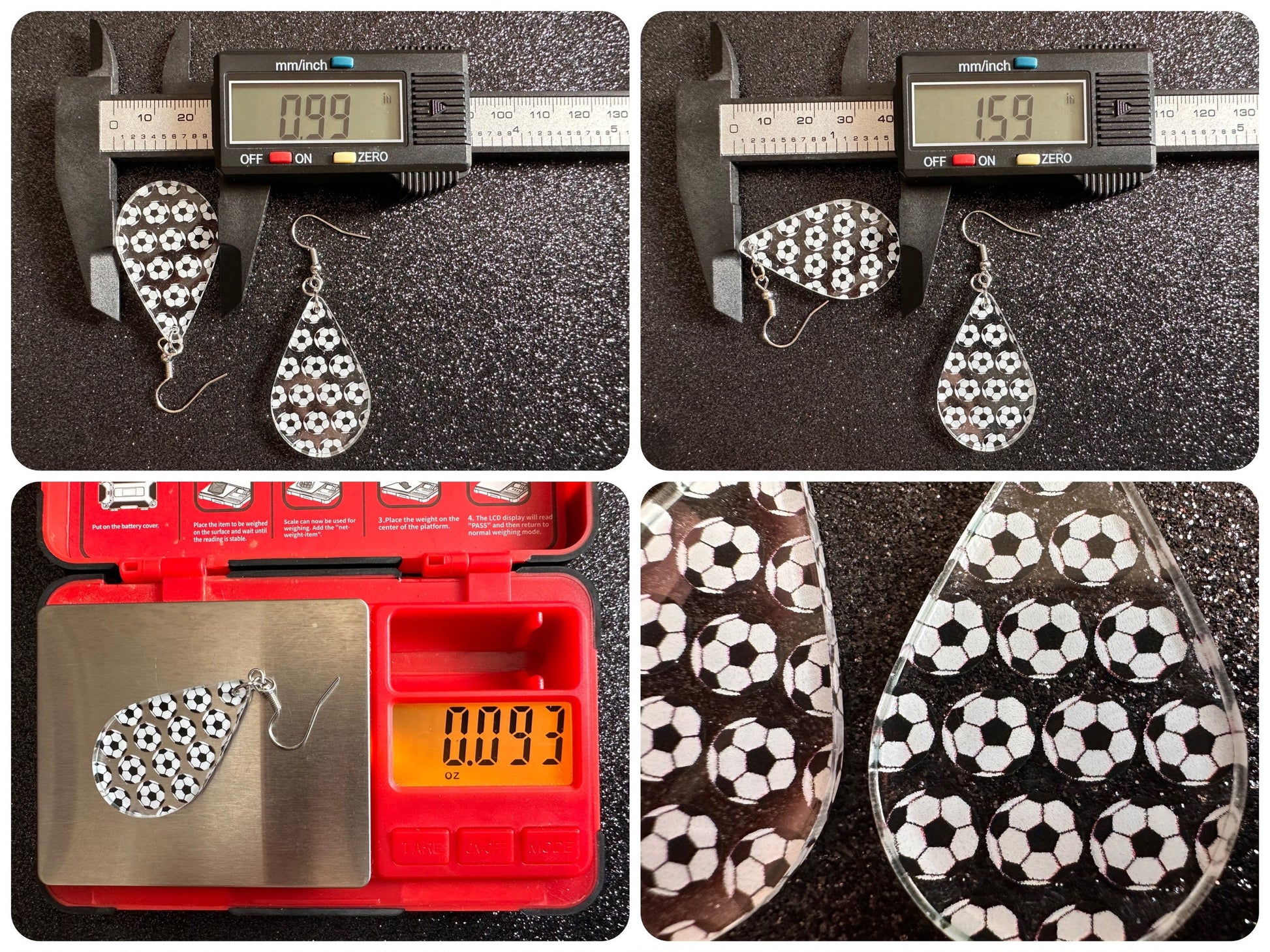 Soccer Earrings: Laser Cut Acrylic Soccer Balls, European Football, Sports Team, Sport Teams, Football, FIFA, Best Gifts for Her/Him/Them