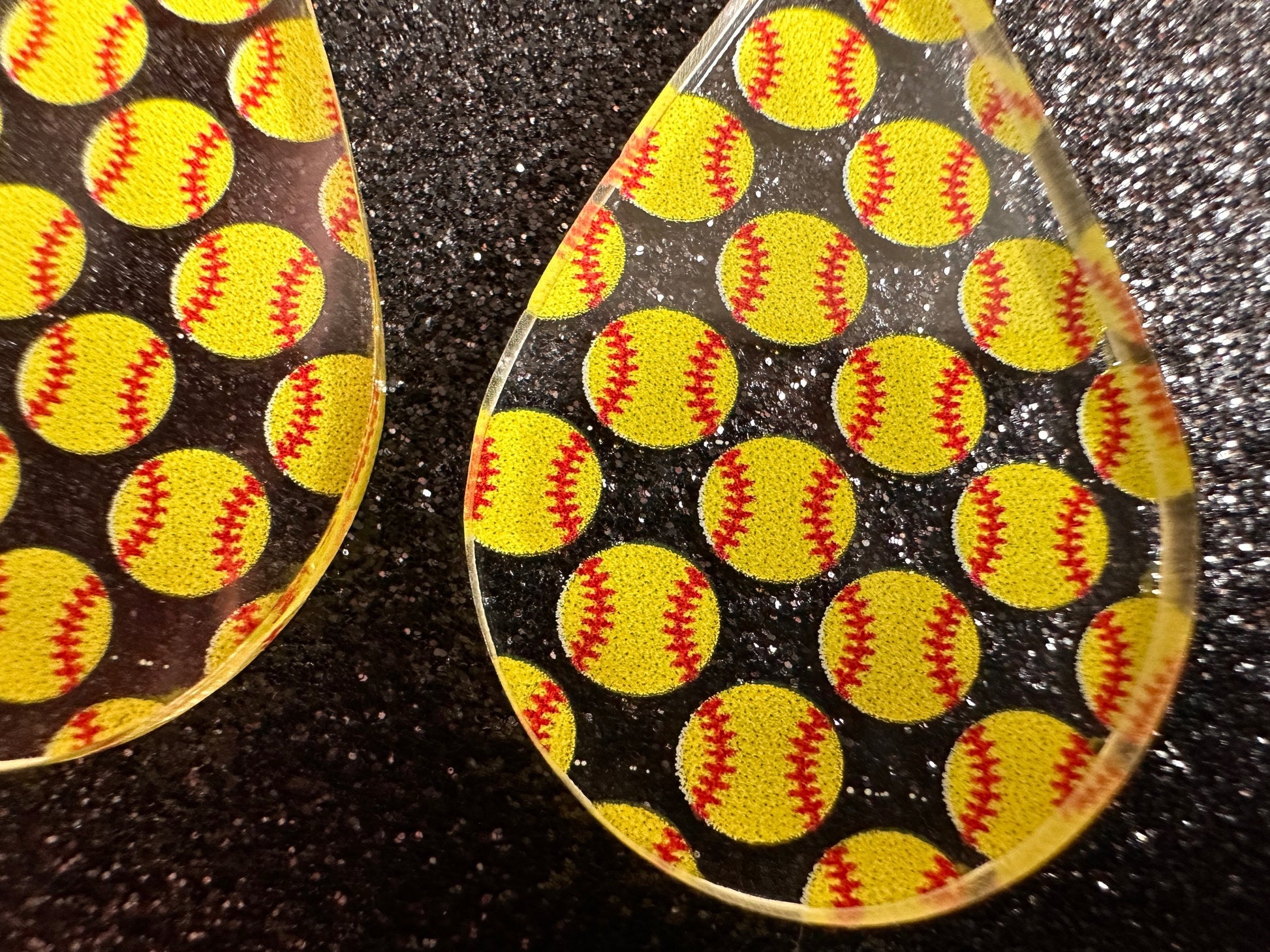 Softball Earrings: Laser Cut Acrylic Softball Balls, Baseball, Sports Team, Sport Teams, Hobby, Ball Game, Best Gifts for Her/Him/Them