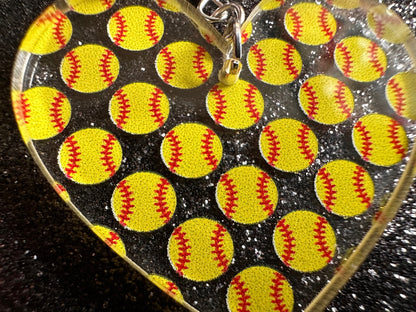 Softball Earrings: Laser Cut Acrylic Softball Balls, Baseball, Sports Team, Sport Teams, Hobby, Ball Game, Best Gifts for Her/Him/Them