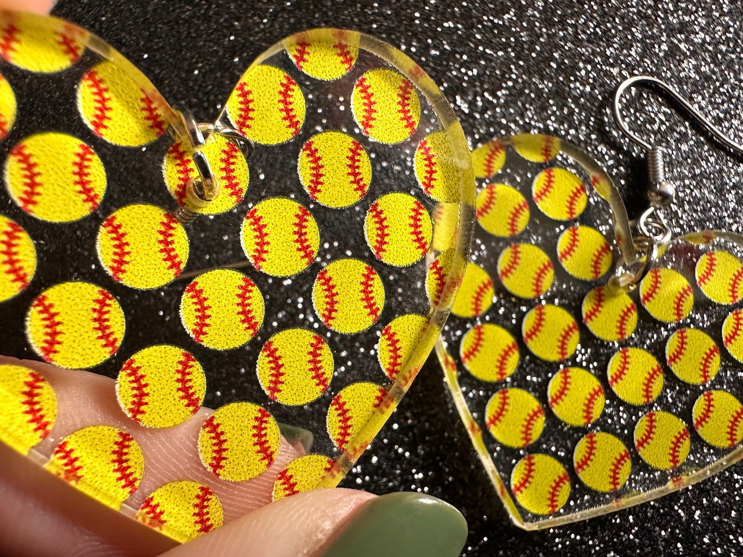 Softball Earrings: Laser Cut Acrylic Softball Balls, Baseball, Sports Team, Sport Teams, Hobby, Ball Game, Best Gifts for Her/Him/Them