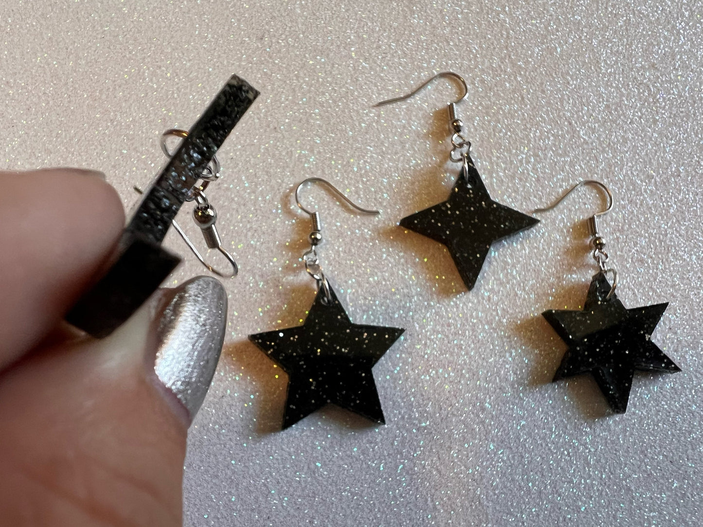 Sparkly Star and Moon Earrings: Laser Cut Acrylic Stars, Magic, Night Sky, Astrology, Astronomy, Best Gifts for Her/Him/Them