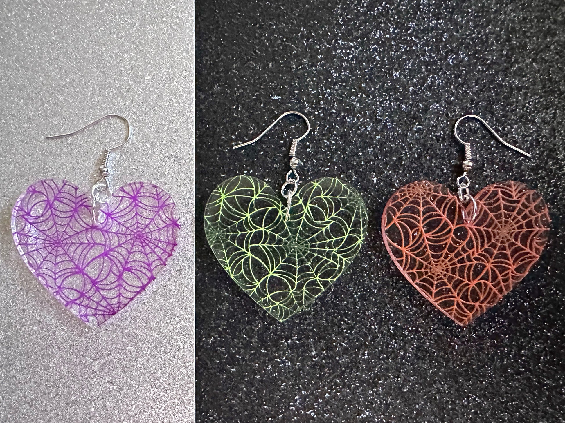 Spiderweb Earrings: Laser Cut Acrylic Spider Webs, Halloween, Spiders, Insect, Bug, Horror, Scary, Spooky, Best Gifts for Her/Him/Them