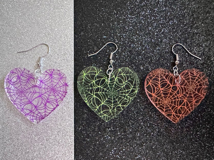 Spiderweb Earrings: Laser Cut Acrylic Spider Webs, Halloween, Spiders, Insect, Bug, Horror, Scary, Spooky, Best Gifts for Her/Him/Them