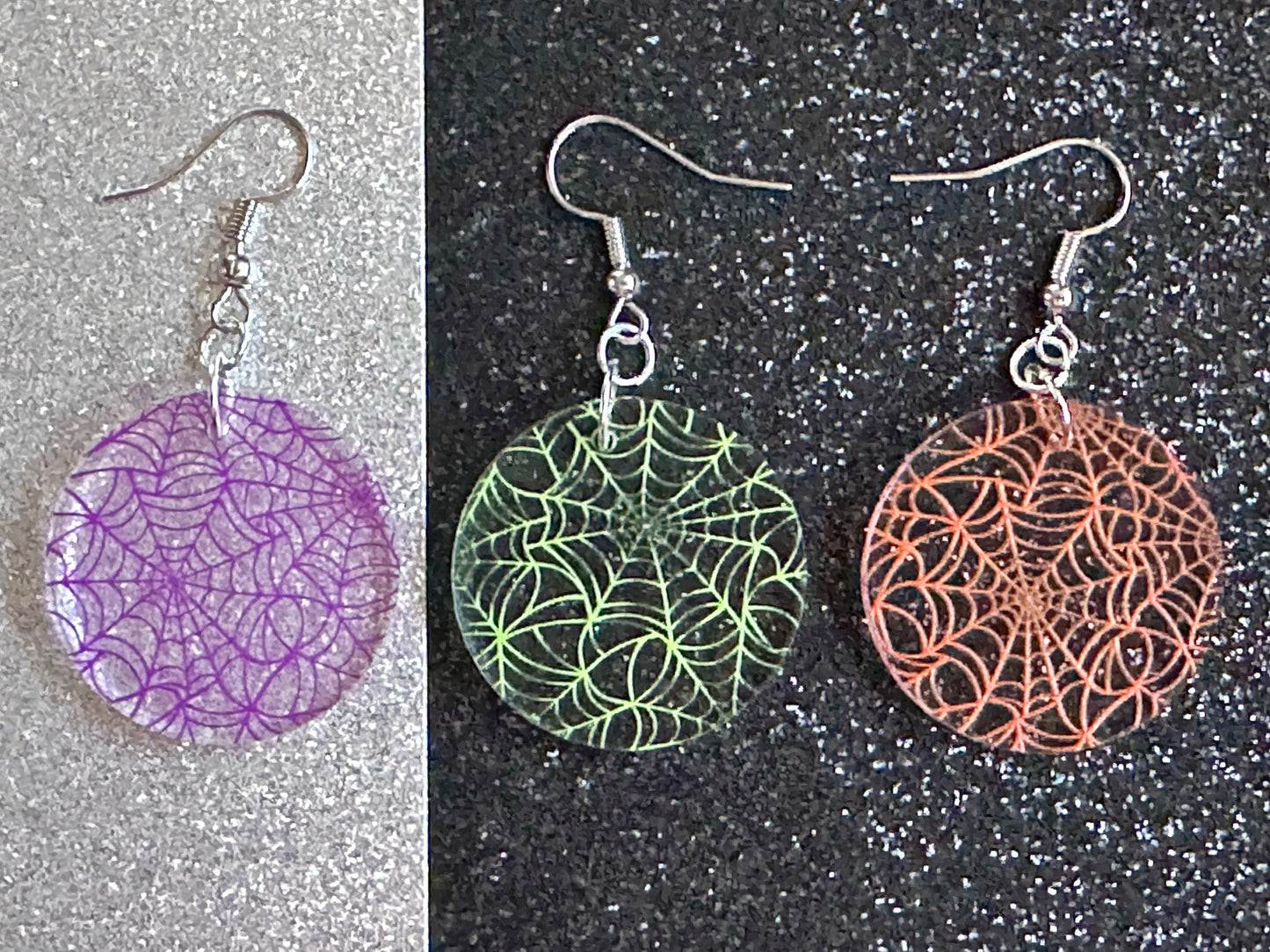 Spiderweb Earrings: Laser Cut Acrylic Spider Webs, Halloween, Spiders, Insect, Bug, Horror, Scary, Spooky, Best Gifts for Her/Him/Them