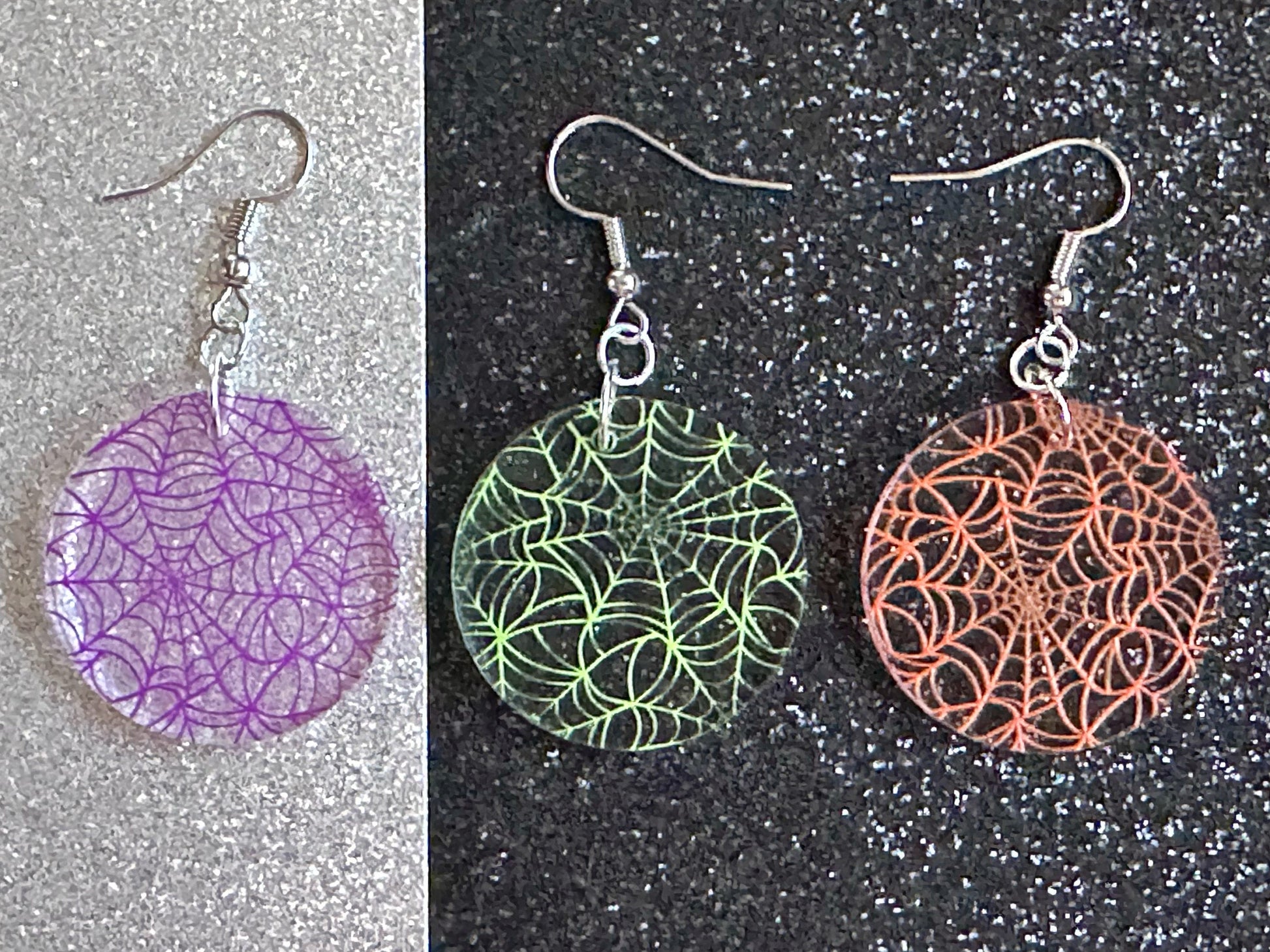 Spiderweb Earrings: Laser Cut Acrylic Spider Webs, Halloween, Spiders, Insect, Bug, Horror, Scary, Spooky, Best Gifts for Her/Him/Them