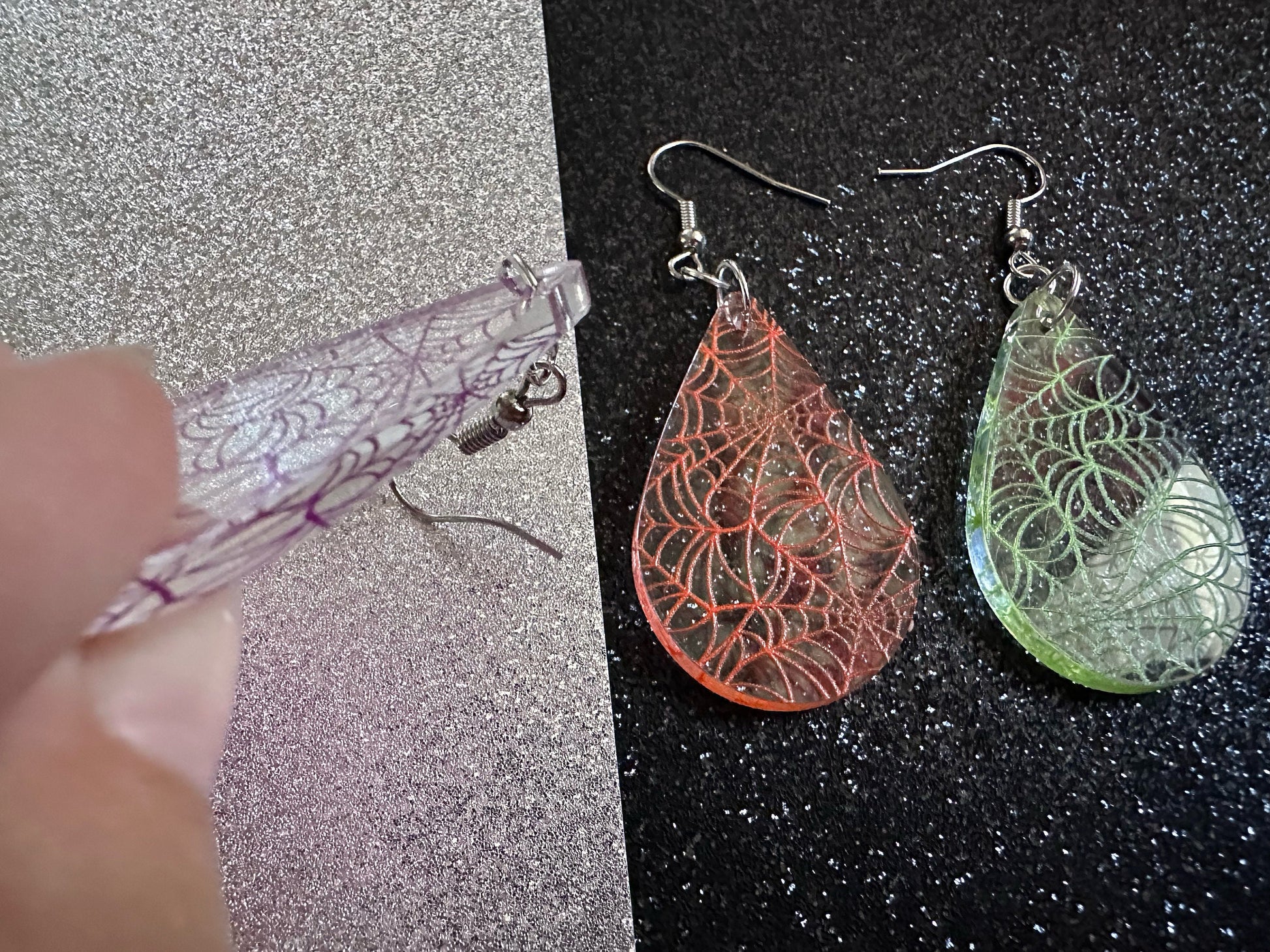 Spiderweb Earrings: Laser Cut Acrylic Spider Webs, Halloween, Spiders, Insect, Bug, Horror, Scary, Spooky, Best Gifts for Her/Him/Them