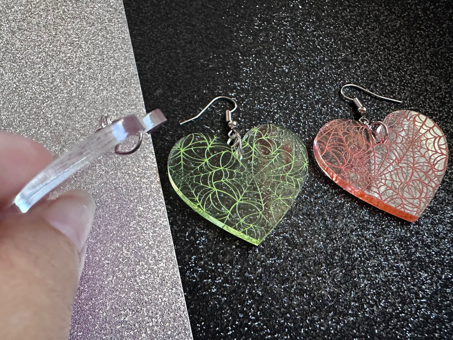 Spiderweb Earrings: Laser Cut Acrylic Spider Webs, Halloween, Spiders, Insect, Bug, Horror, Scary, Spooky, Best Gifts for Her/Him/Them