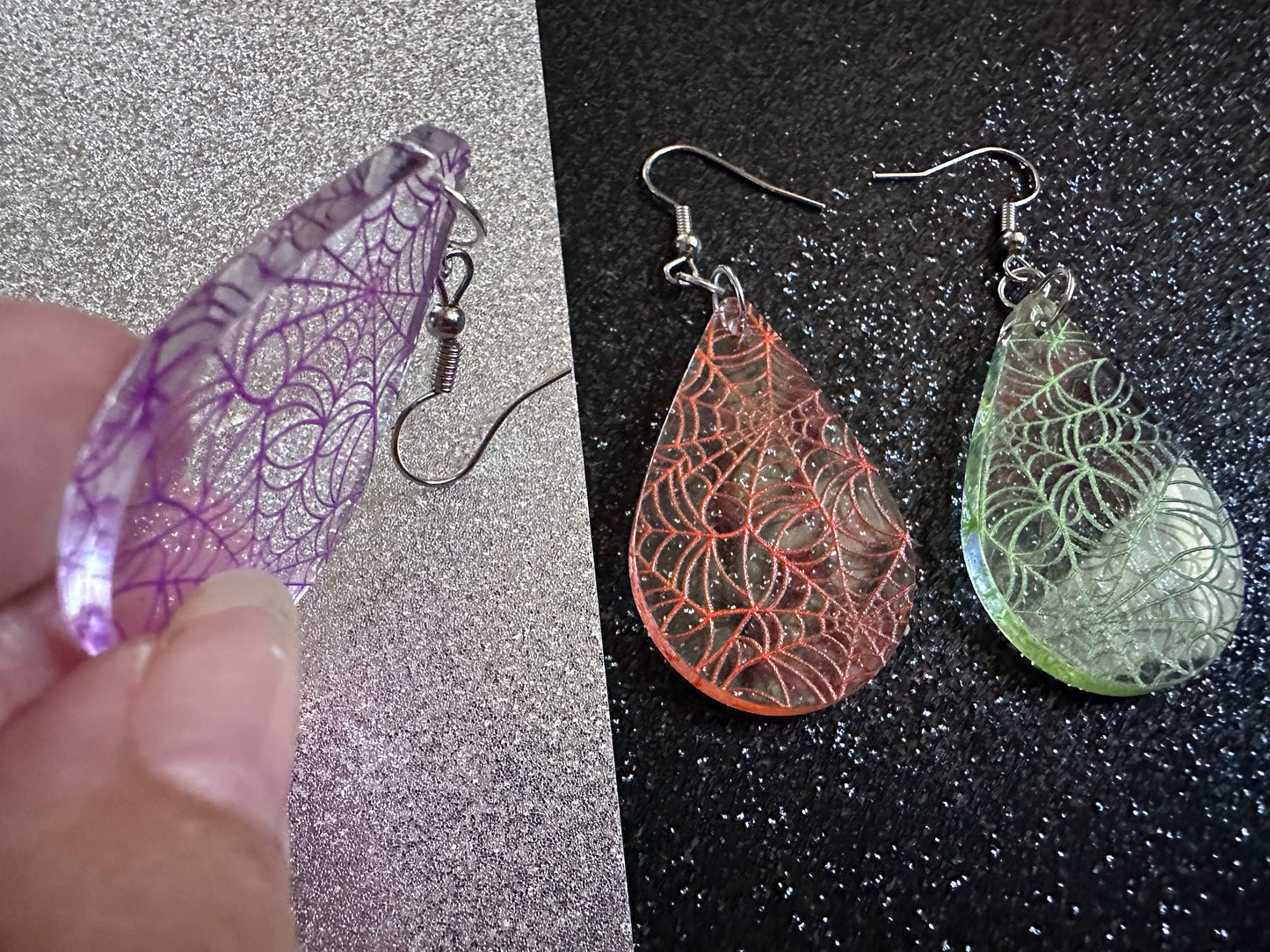 Spiderweb Earrings: Laser Cut Acrylic Spider Webs, Halloween, Spiders, Insect, Bug, Horror, Scary, Spooky, Best Gifts for Her/Him/Them