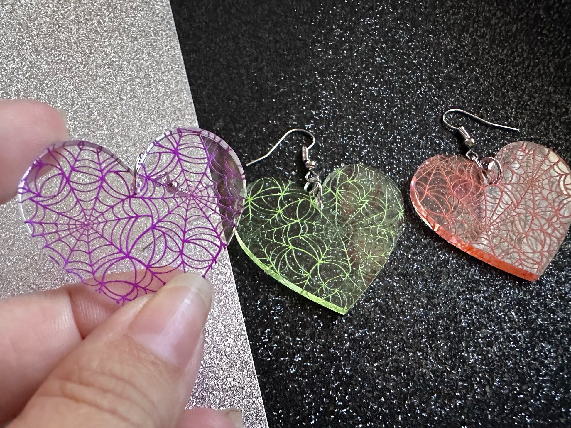 Spiderweb Earrings: Laser Cut Acrylic Spider Webs, Halloween, Spiders, Insect, Bug, Horror, Scary, Spooky, Best Gifts for Her/Him/Them