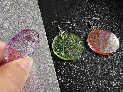 Spiderweb Earrings: Laser Cut Acrylic Spider Webs, Halloween, Spiders, Insect, Bug, Horror, Scary, Spooky, Best Gifts for Her/Him/Them