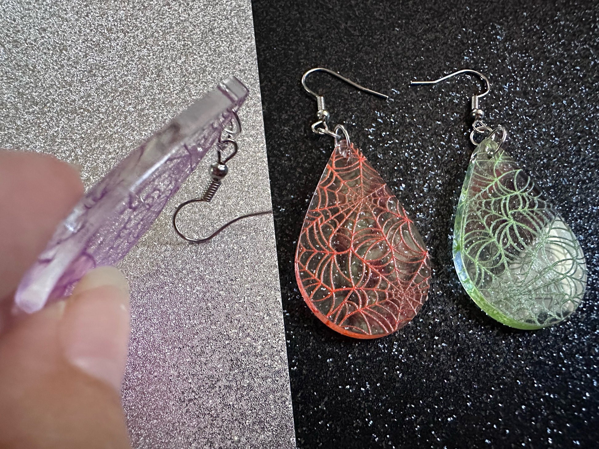 Spiderweb Earrings: Laser Cut Acrylic Spider Webs, Halloween, Spiders, Insect, Bug, Horror, Scary, Spooky, Best Gifts for Her/Him/Them