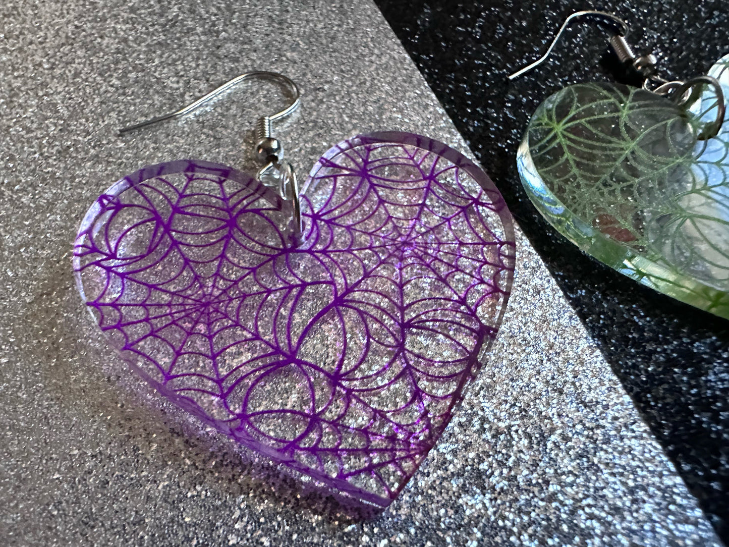 Spiderweb Earrings: Laser Cut Acrylic Spider Webs, Halloween, Spiders, Insect, Bug, Horror, Scary, Spooky, Best Gifts for Her/Him/Them