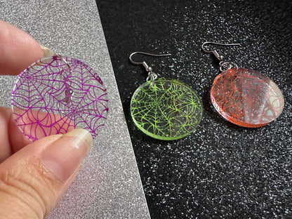 Spiderweb Earrings: Laser Cut Acrylic Spider Webs, Halloween, Spiders, Insect, Bug, Horror, Scary, Spooky, Best Gifts for Her/Him/Them