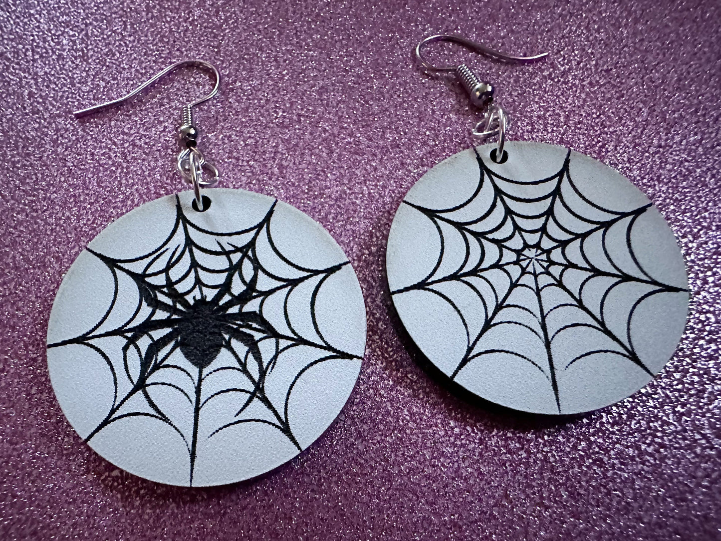 Spiderweb Earrings: Laser Cut Acrylic Spider's Web, Halloween, Holiday, Insect, Bug, Horror, Scary, Spooky, Best Gifts for Her/Him/Them