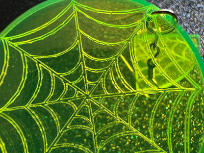 Spiderweb Earrings: Laser Cut Acrylic Spider's Web, Halloween, Holiday, Insect, Bug, Horror, Scary, Spooky, Best Gifts for Her/Him/Them