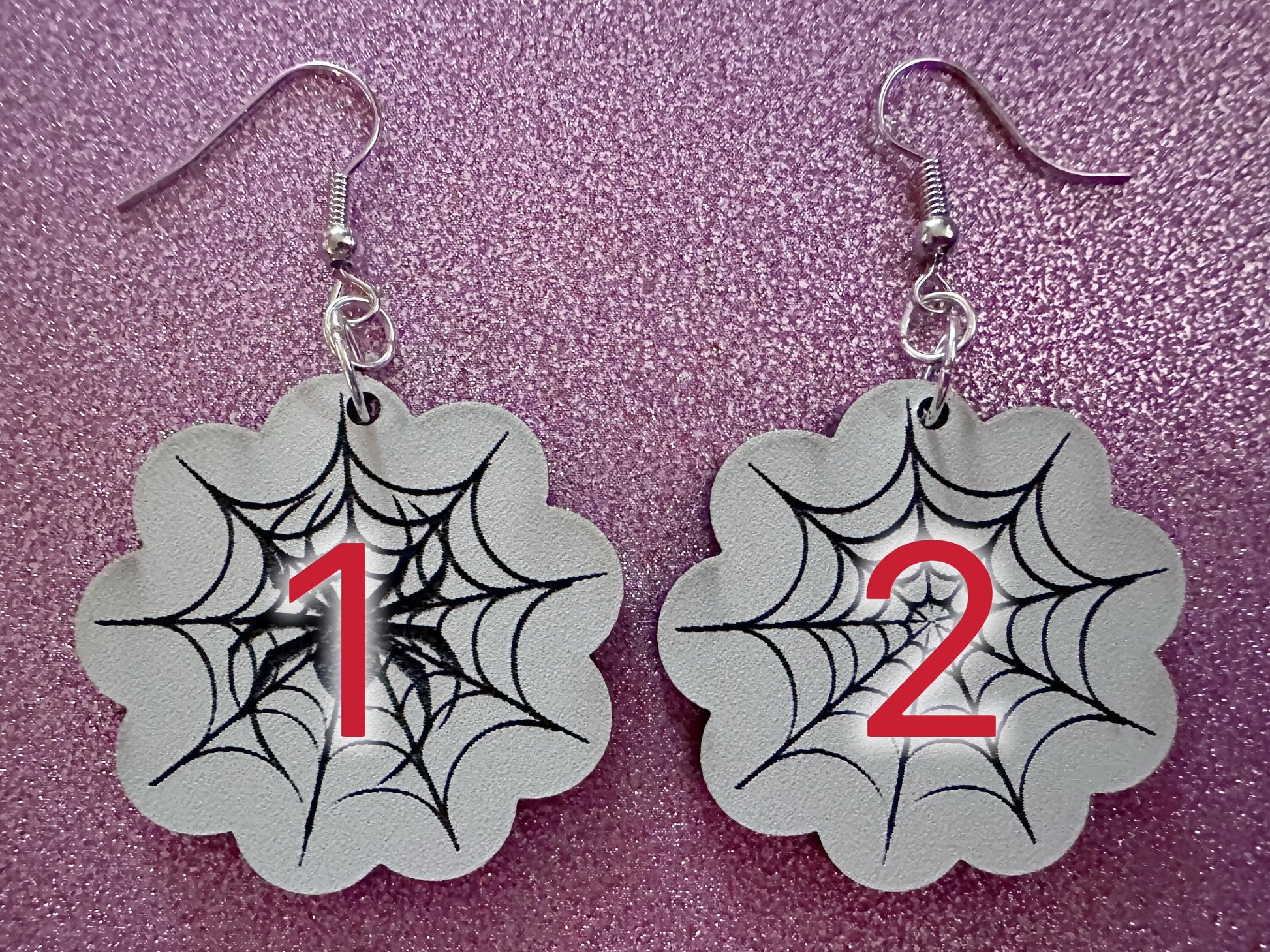 Spiderweb Earrings: Laser Cut Acrylic Spider's Web, Halloween, Holiday, Insect, Bug, Horror, Scary, Spooky, Best Gifts for Her/Him/Them
