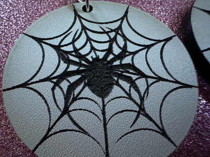 Spiderweb Earrings: Laser Cut Acrylic Spider's Web, Halloween, Holiday, Insect, Bug, Horror, Scary, Spooky, Best Gifts for Her/Him/Them