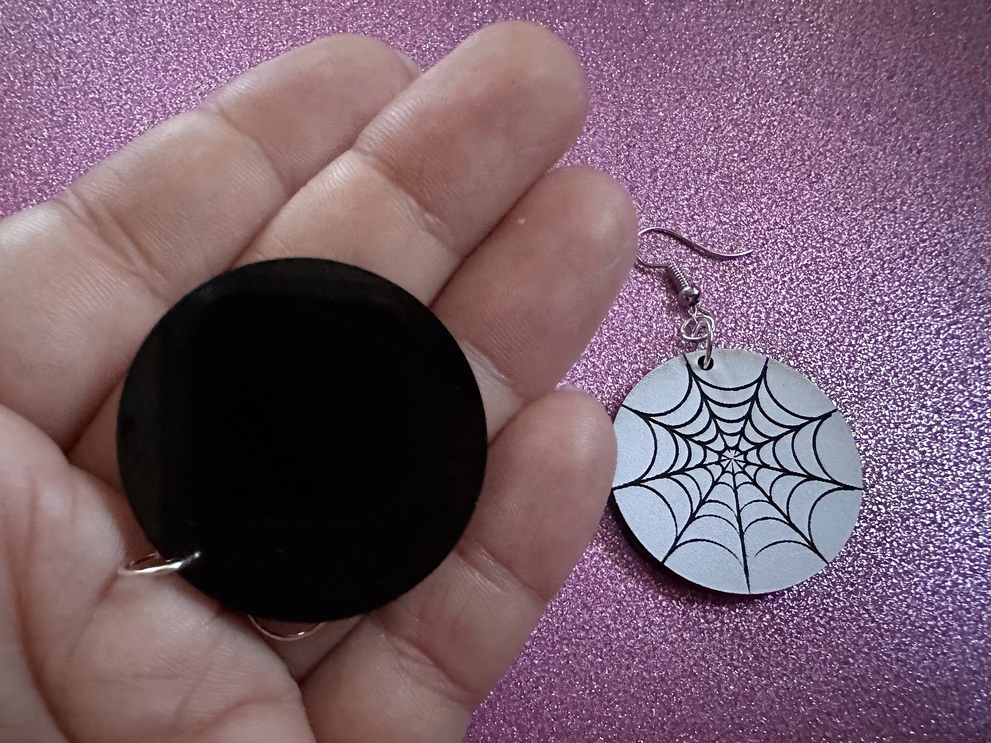 Spiderweb Earrings: Laser Cut Acrylic Spider's Web, Halloween, Holiday, Insect, Bug, Horror, Scary, Spooky, Best Gifts for Her/Him/Them