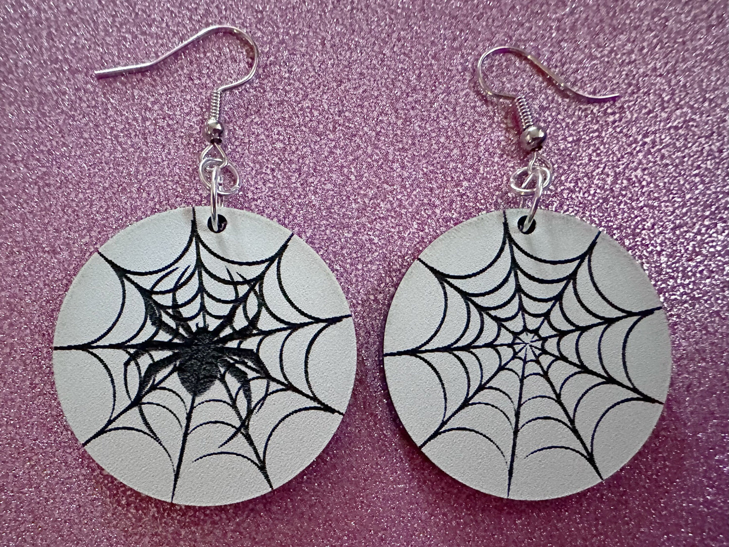 Spiderweb Earrings: Laser Cut Acrylic Spider's Web, Halloween, Holiday, Insect, Bug, Horror, Scary, Spooky, Best Gifts for Her/Him/Them