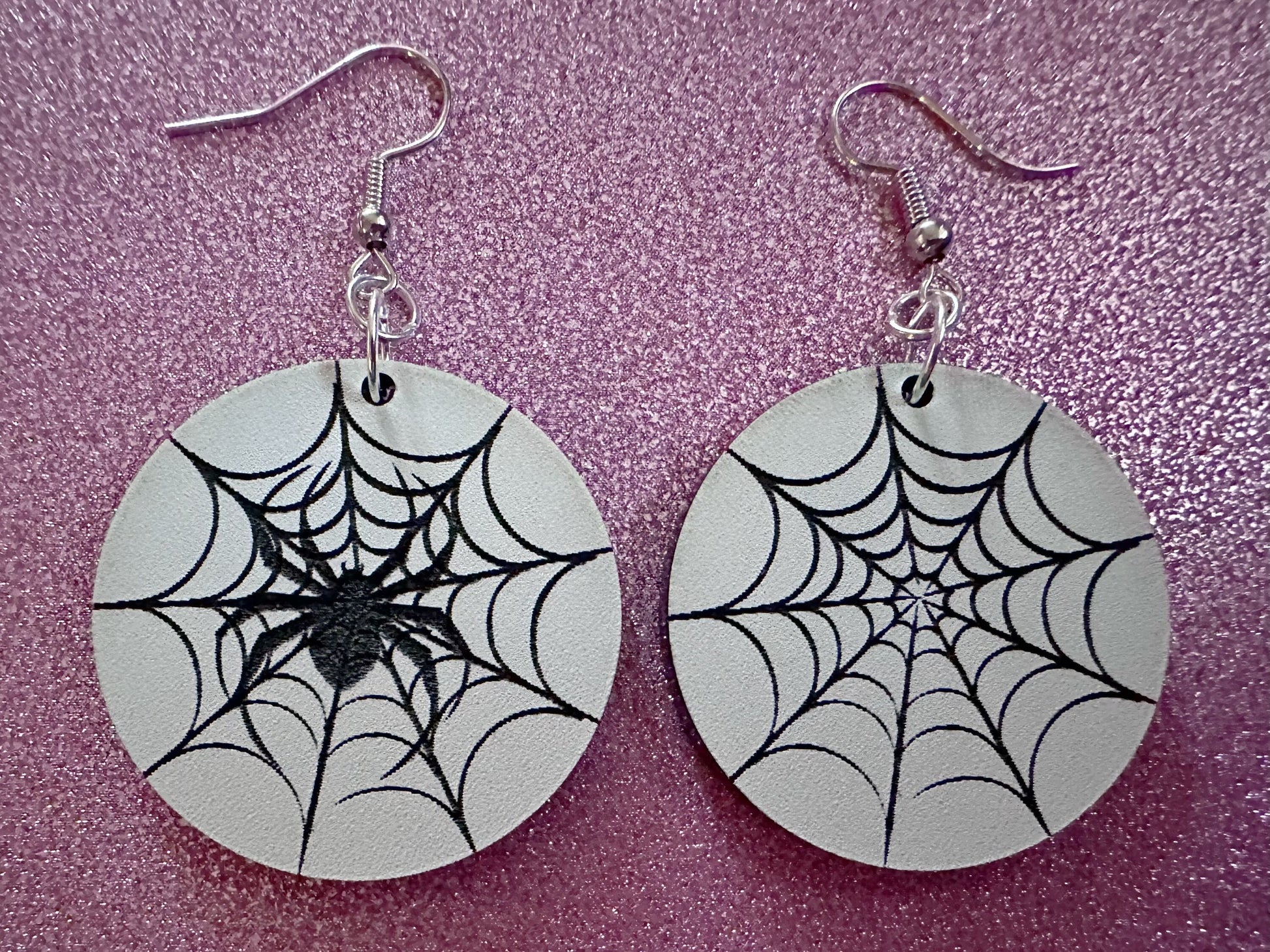 Spiderweb Earrings: Laser Cut Acrylic Spider's Web, Halloween, Holiday, Insect, Bug, Horror, Scary, Spooky, Best Gifts for Her/Him/Them