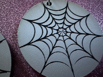 Spiderweb Earrings: Laser Cut Acrylic Spider's Web, Halloween, Holiday, Insect, Bug, Horror, Scary, Spooky, Best Gifts for Her/Him/Them