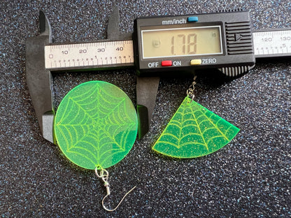 Spiderweb Earrings: Laser Cut Acrylic Spider's Web, Halloween, Holiday, Insect, Bug, Horror, Scary, Spooky, Best Gifts for Her/Him/Them