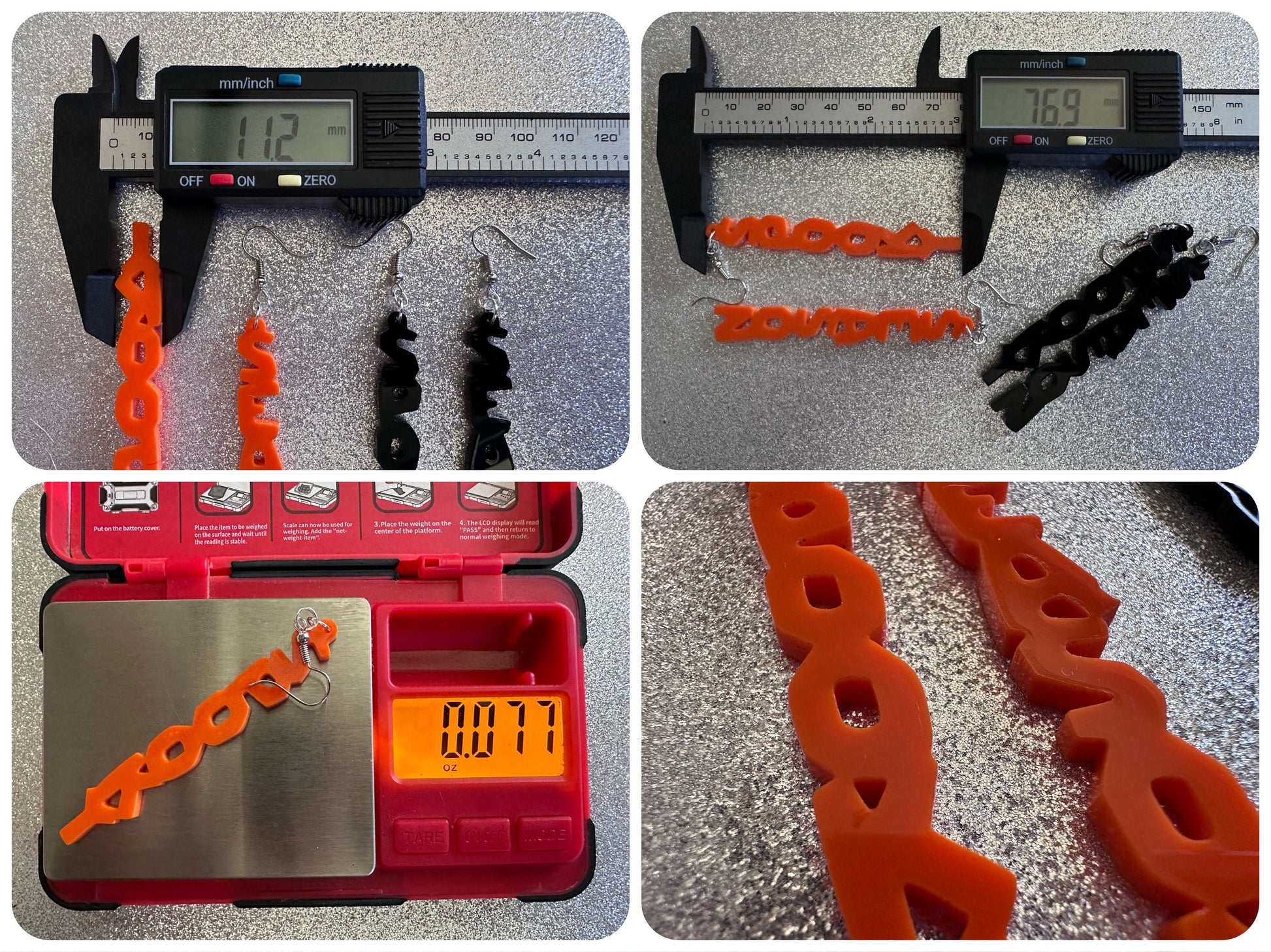 Spooky Season Earrings: Laser Cut Acrylic Halloween Text, Black, Orange, Scary, Spooktastic, Best Gifts for Her/Him/Them