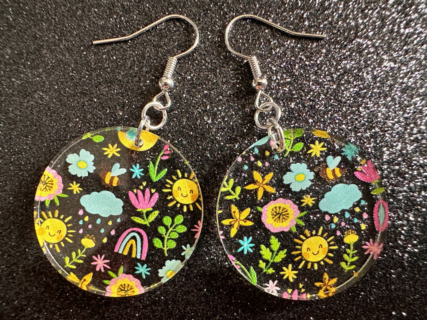 Spring Earrings: Laser Cut Acrylic Earrings, Rain, Birds, Flowers, Rainbows, Summer, Fun, Hearts, Sun, Weather, Best Gifts for Her/Him/Them