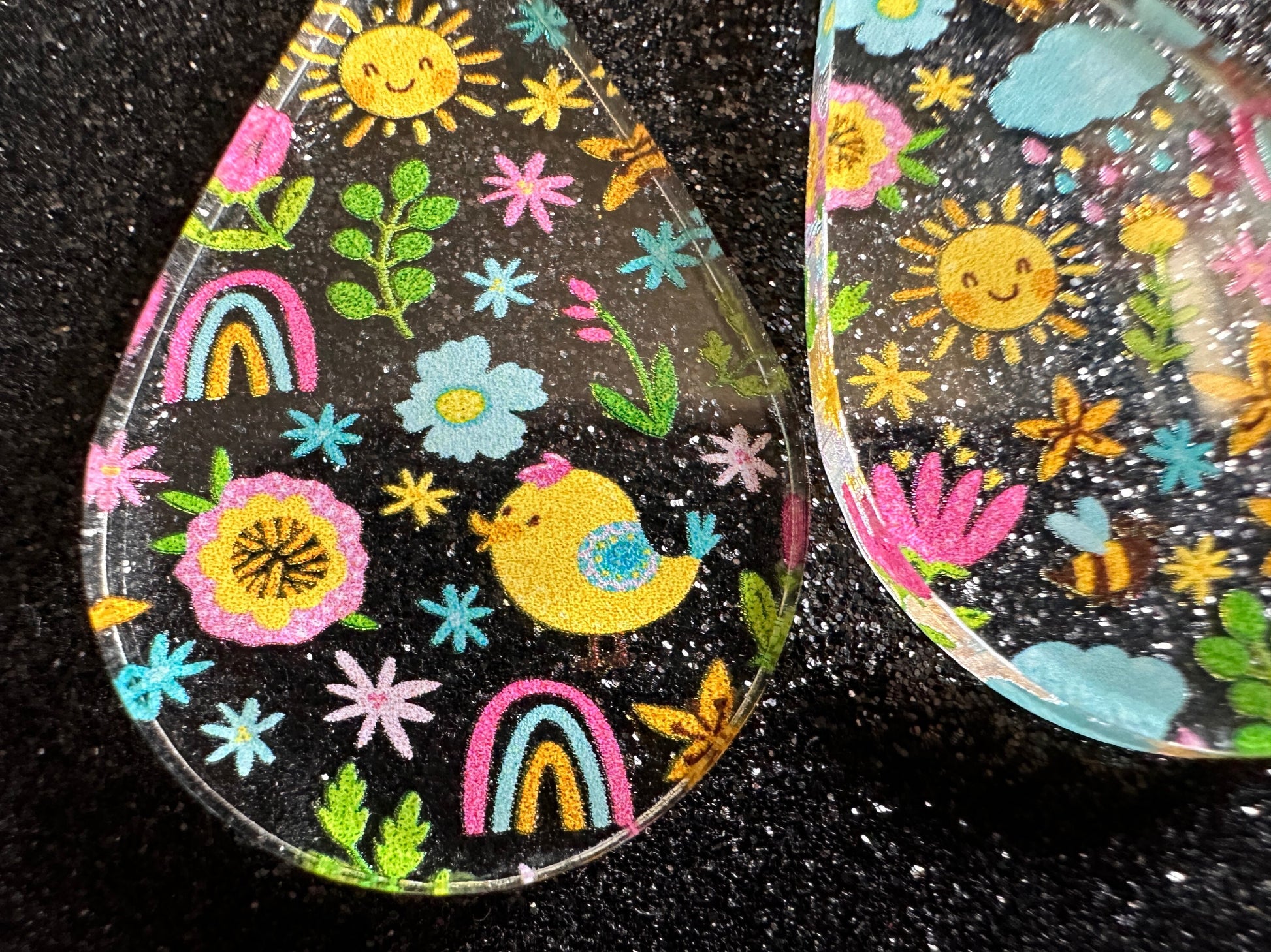 Spring Earrings: Laser Cut Acrylic Earrings, Rain, Birds, Flowers, Rainbows, Summer, Fun, Hearts, Sun, Weather, Best Gifts for Her/Him/Them