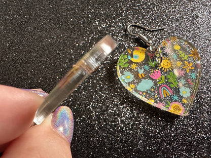 Spring Earrings: Laser Cut Acrylic Earrings, Rain, Birds, Flowers, Rainbows, Summer, Fun, Hearts, Sun, Weather, Best Gifts for Her/Him/Them