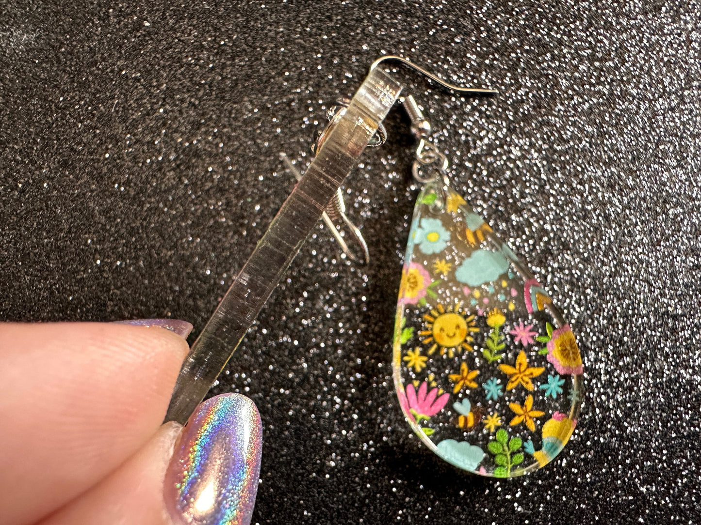 Spring Earrings: Laser Cut Acrylic Earrings, Rain, Birds, Flowers, Rainbows, Summer, Fun, Hearts, Sun, Weather, Best Gifts for Her/Him/Them