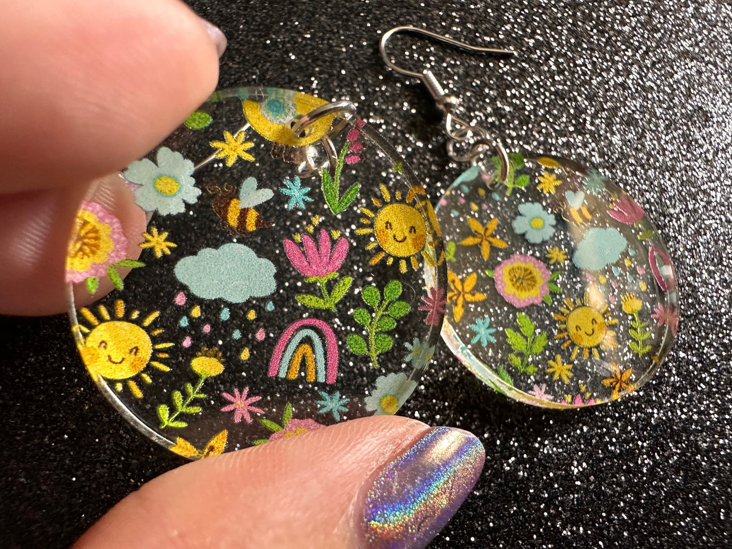 Spring Earrings: Laser Cut Acrylic Earrings, Rain, Birds, Flowers, Rainbows, Summer, Fun, Hearts, Sun, Weather, Best Gifts for Her/Him/Them