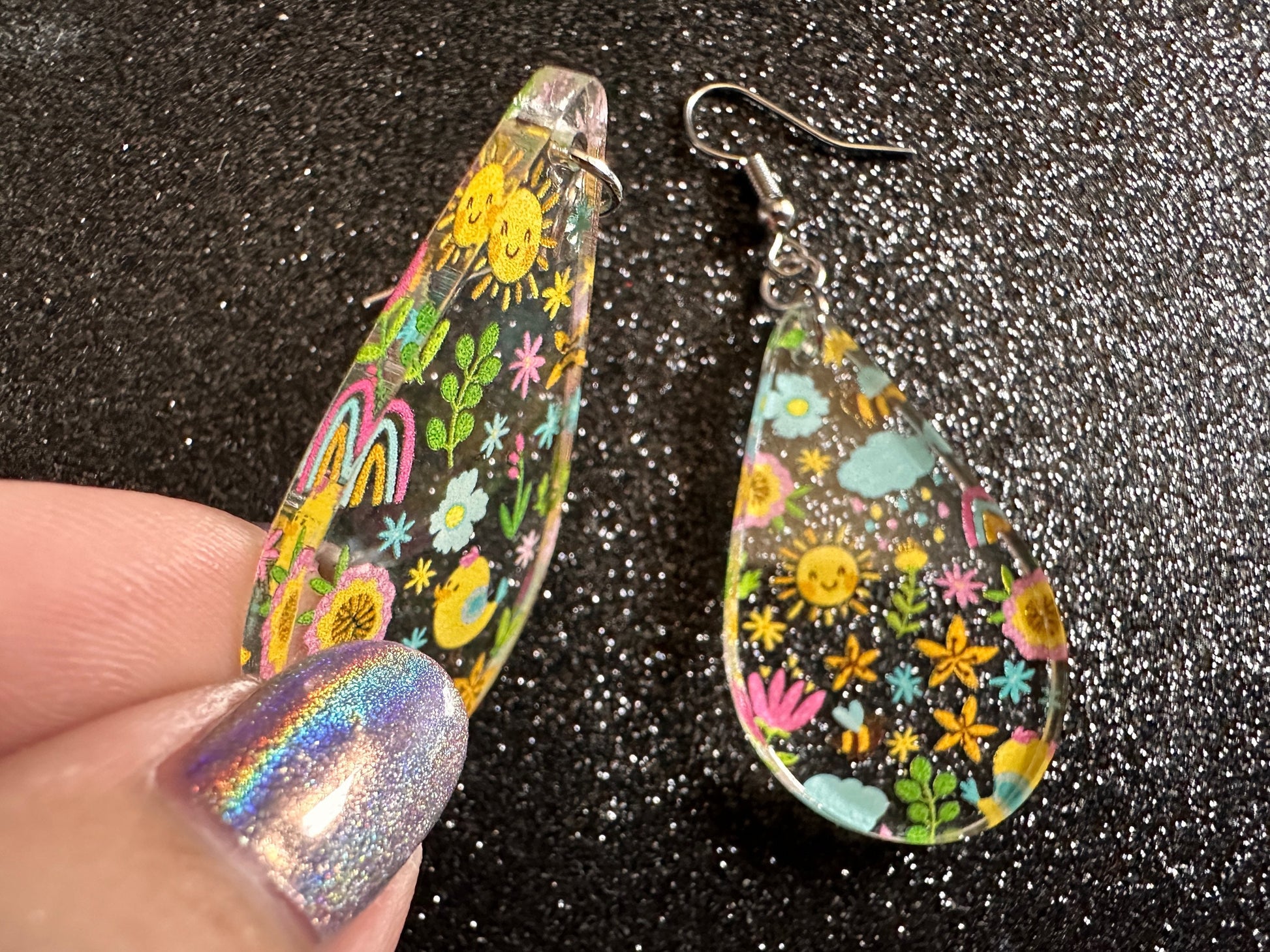 Spring Earrings: Laser Cut Acrylic Earrings, Rain, Birds, Flowers, Rainbows, Summer, Fun, Hearts, Sun, Weather, Best Gifts for Her/Him/Them