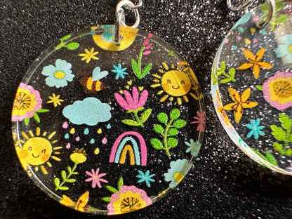 Spring Earrings: Laser Cut Acrylic Earrings, Rain, Birds, Flowers, Rainbows, Summer, Fun, Hearts, Sun, Weather, Best Gifts for Her/Him/Them