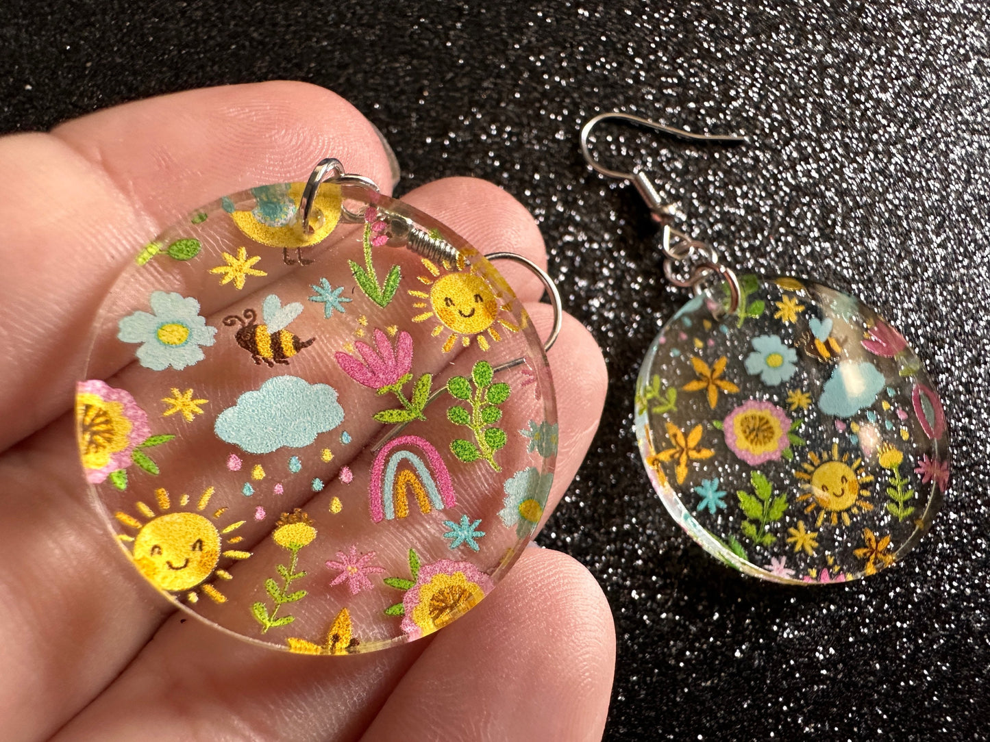 Spring Earrings: Laser Cut Acrylic Earrings, Rain, Birds, Flowers, Rainbows, Summer, Fun, Hearts, Sun, Weather, Best Gifts for Her/Him/Them