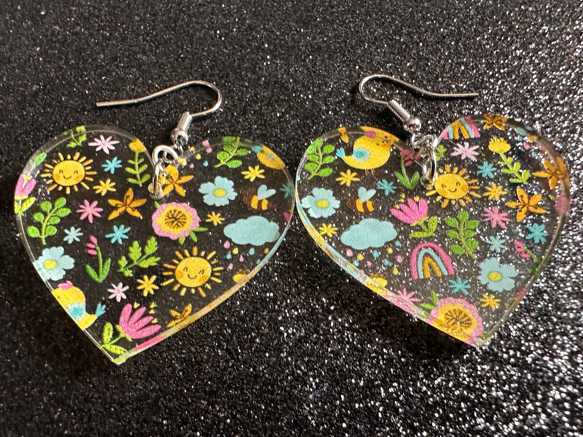 Spring Earrings: Laser Cut Acrylic Earrings, Rain, Birds, Flowers, Rainbows, Summer, Fun, Hearts, Sun, Weather, Best Gifts for Her/Him/Them