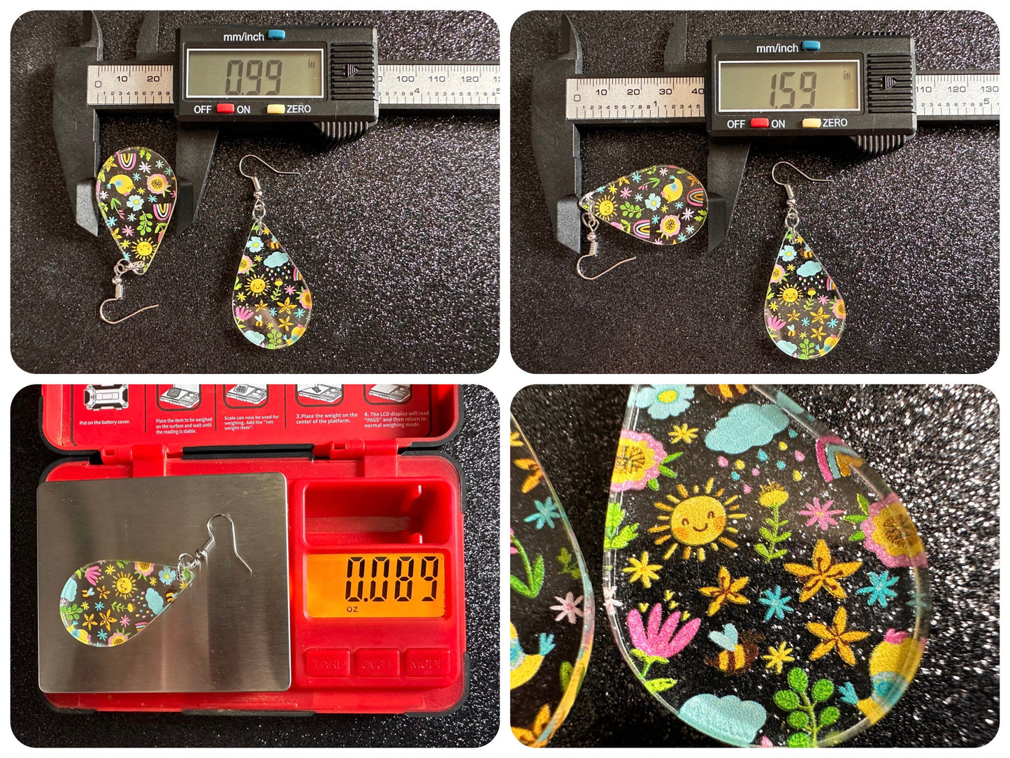 Spring Earrings: Laser Cut Acrylic Earrings, Rain, Birds, Flowers, Rainbows, Summer, Fun, Hearts, Sun, Weather, Best Gifts for Her/Him/Them