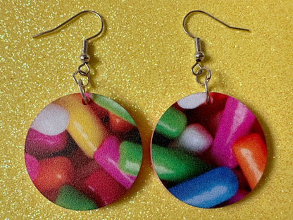 Sprinkles Earrings: Laser Cut Acrylic Sprinkles, Donut Donuts, Dessert, Cake, Ice Cream, Bakery, Food, Pink, Best Gifts for Her/Him/Them