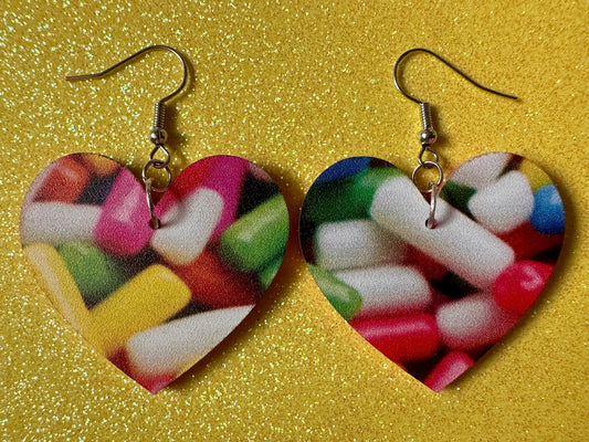 Sprinkles Earrings: Laser Cut Acrylic Sprinkles, Donut Donuts, Dessert, Cake, Ice Cream, Bakery, Food, Pink, Best Gifts for Her/Him/Them