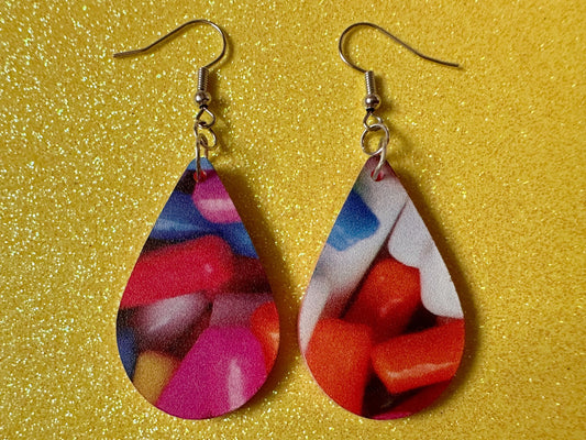 Sprinkles Earrings: Laser Cut Acrylic Sprinkles, Donut Donuts, Dessert, Cake, Ice Cream, Bakery, Food, Pink, Best Gifts for Her/Him/Them