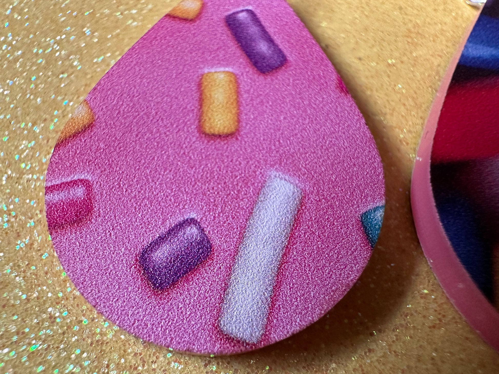 Sprinkles Earrings: Laser Cut Acrylic Sprinkles, Donut Donuts, Dessert, Cake, Ice Cream, Bakery, Food, Pink, Best Gifts for Her/Him/Them