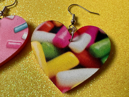 Sprinkles Earrings: Laser Cut Acrylic Sprinkles, Donut Donuts, Dessert, Cake, Ice Cream, Bakery, Food, Pink, Best Gifts for Her/Him/Them